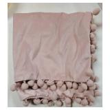 18x18 Throw Pillow Covers Pink: 2 Pack Cozy Soft Pom-poms Velvet Square Decorative Pillow Cases for Farmhouse Home Decor - Retail: $16