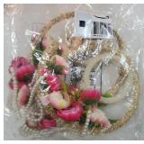 Wedding Door Hangings| Floral Wall Hanging with Pearls| Pooja Room Decoration Items| Back Dropper Showpiece for Indian Diwali Decor Gift Item | Multicolour, 24 inch Long, Pack of 2