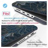 Case for M5 MacBook Pro 14 inch 2025 Model A3434 A3112 Fit 2024-2021 M4 A3112 A3401 A3185 M3 A2918 A2992 M2 A2779 M1 A2442 Pro/Max, Hard Shell Cover for MacBook Pro 14, Dahlia Flower C035 - Retail: $2
