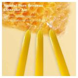 8 inch Yellow Beeswax Taper Candles, Smokeless and Dripless Beeswax Candle, 7Hrs Burn Time, Nontoxic, for Home, Prayer, Tall Tapered Candlesticks for Dinner (4, 8 inch)