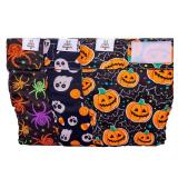 Washable Halloween Dog Diapers Female No Tail Hole 3 Pack Reusable Doggie Period Training Pants for Docked-Tail Frenchie French Bulldog Boston Terrier Without Tail WWD10S - Retail: $58