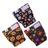 Washable Halloween Dog Diapers Female No Tail Hole 3 Pack Reusable Doggie Period Training Pants for Docked-Tail Frenchie French Bulldog Boston Terrier Without Tail WWD10S - Retail: $58