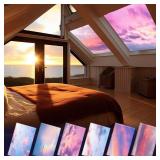 6 Pcs Fluorescent Light Covers with 48 Magnets Decorative Magnetic Light Filters for Ceiling Classroom Office Kitchen Decoration(Sunset) - Retail: $34