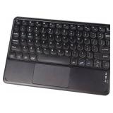 Wireless Keyboard with Touchpad, Ultra-Thin Rechargeable Bluetooth Keyboard Mini Wireless Keyboard with trackpad Round Key for iPad pro/iPad/iOS/Mac OS/Windows/Android (Black) - Retail: $24