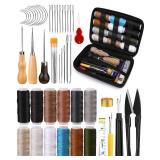 Heavy Duty Sewing Kit, Needle and Thread Kit with Upholstery Thread Needles Sewing Awl Seam Ripper for Car Seats Carpets Shoes Backpacks DIY Crafting - Retail: $12
