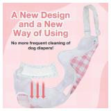 Dog Diaper Onesie Sanitary Pantie with Adjustable Suspender Washable Dog Period Panties Doggie Diapers Pet Underwear Female Dogs Diapers for Heat (Striped, M/L) - Retail: $24