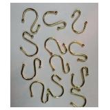 Shower Curtain Hooks, Metal Shower Hooks for Shower Curtain Rod, Rust Proof Metal Shower Curtain Rings, S Hook Set of 12, Golden.