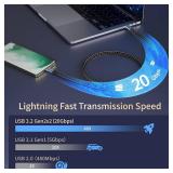 USB C Cable 3ft, USB C 3.2 Gen 2X2 Cable, 4K Monitor Video Output, 20Gbps High Speed Data Transfer, 100W Fast Charging for Carplay iPhone 16, MacBook, Dell, ARZOPA, KYY for Portable Monitor - Retail: 