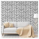 5 Pieces 12 x 12 Inch Herringbone Geometric Wall Modern Stencils Decor Reusable Film Decorative for Painting, Walls, Pattern (Simple Style) - Retail: $2,757