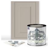ALL-IN-ONE Paint, Durable cabinet and furniture paint. Built in primer and top coat, no sanding needed. Includes our 30 featured color card - Oyster (taupe), Quart - Retail: $44