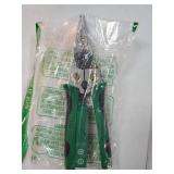 Pro 8-in-1 Wire Crimper Stripper with Voltage Detector & Dual Alarms - Heavy Duty 12-250V AC/DC Tester for Hot/Neutral Wires - Electrician, HVAC, Car Repair Tool (Green) - Retail: $20