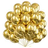 Gold Balloons 50pcs 12 Inch Gold Latex Helium Balloons for Birthday Wedding Anniversary Baby Shower Graduation Bachelorette Retirement Engagement Tea Casino Disco Party Decorations Gold-G101 - Retail: