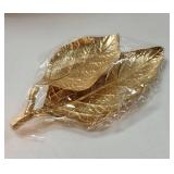 Small Leaf Shaped Trinket Dish, Decorative Gold Jewelry Dish Tray, Ring Holder Dish Jewelry Organizer - Retail: $17