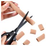 Open Gel Finger Toe Tubes 6 Pcs Fabric Gel Lined Cushion Sleeve Protector for Bunion Hammer Toe Callus Corn Blister Friction - Retail: $9