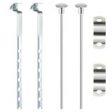 2 Pack Universal Lavatory Pop Up Drain Lift Rod, Linkage, and Spring Clip Kit, Compatible with PF0906-CH, Bathroom Sink Stopper Pull Pivot Rod Assembly, Chrome - Retail: $10