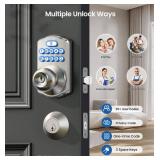 Keypad Door Knob Lock, Keyless Entry Digital Lock with Handle, Electronic Knob for Front Door & Bedroom, Easy Installation, Auto-Locking, Passage Mode, Satin Nickel - Retail: $50