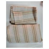 Taupe Striped Linen Kitchen Curtains 24 Inch Cafe Tier Curtains Balanced Stripe Farmhouse Small Drapes for Bathroom Laundry Over Sink Half Window Light Filtering 2 Panels Tan on Linen - Retail: $19