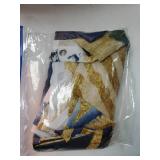 Abstract Blue Gold Shower Curtain, Boho Aesthetic Unique Modern Minimalist Simple Bathtub Curtains Decor for Bathroom Set, Washable Fabric Cloth Waterproof with 12 Hooks, 72x72 Inch - Retail: $18