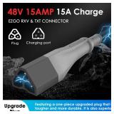 EPOWREY 15 AMP Golf Cart Charger for 48 Volt EZGO RXV & TXT with 3 Pin Triangular Plug-Lead Acid Battery - Retail: $150