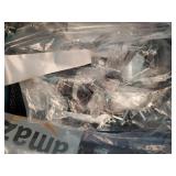 AGTEK Makeup Cart, Movable Rolling Organizer Cart, 3 Tier Metal Utility Cart, Navy Blue - Retail: $40