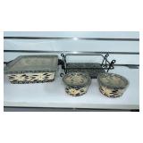 Temp-tations Floral Bakeware Set with Stand - Retail: $45