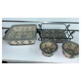 Temp-tations Floral Bakeware Set with Stand - Retail: $45