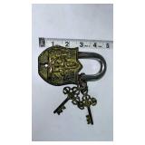 Brass Padlock with Keys - Retail: $125