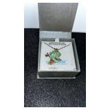 Sterling Silver Crystal Frog Necklace with 18k gold plated - Retail: $68