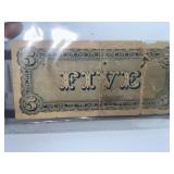 1864 Confederate States $5 Bill WOW!!!
