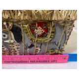 Vintage Soure Bag - Wicker Purse w/ Circus Theme