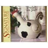 Signature Home Collection Ceramic Chicken, New in Box