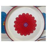 Vintage Enamel Plates/Platters/Chargers, (7)