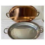 Oval Copper Pans (2), New Condition