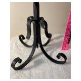 Black Wrought Iron Candelabra Set, Approx 19"