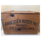 Vintage Budweiser Anheuser-Busch Crate w/ Hinged Lid
