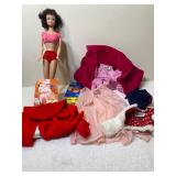 Vintage Midge Doll, Barbie Folder and Clothes