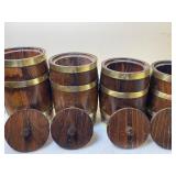 Vintage Wood Canisters, New Condition