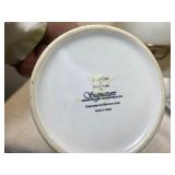 Vintage Coffee Pot w/ Warmer, Shoe Themed Coffee Mugs