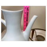 Vintage Coffee Pot w/ Warmer, Shoe Themed Coffee Mugs