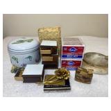 Vintage Ashtrays, Matches, Enamel Match Books