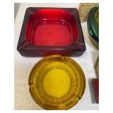 Vintage Ashtrays, Matches, Enamel Match Books