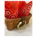 Vintage Set of Bandana Glasses in Wicker Basket