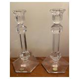 Val Saint Lambert Crystal Candle Holders
