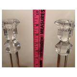 Val Saint Lambert Crystal Candle Holders
