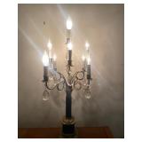 Vintage Brass and Black Candelabra Style Table Lamp