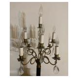Vintage Brass and Black Candelabra Style Table Lamp