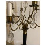 Vintage Brass and Black Candelabra Style Table Lamp