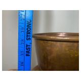 Large Copper Vase w/ Delft Porcelain Handles, Made in Holland