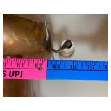 Large Copper Vase w/ Delft Porcelain Handles, Made in Holland