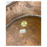 Large Copper Vase w/ Delft Porcelain Handles, Made in Holland